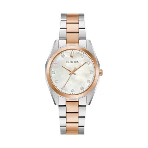 Bulova Surveyor Ladies Two Tone Diamond and Mother of Pearl  Dial Watch