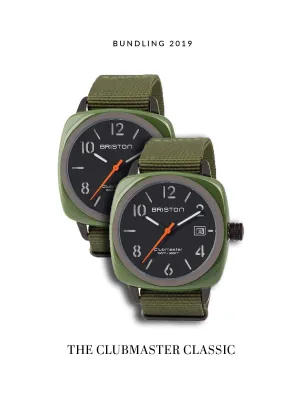 BUNDLING Briston Clubmaster Classic Acetate HMS Green Army PVD 40mm