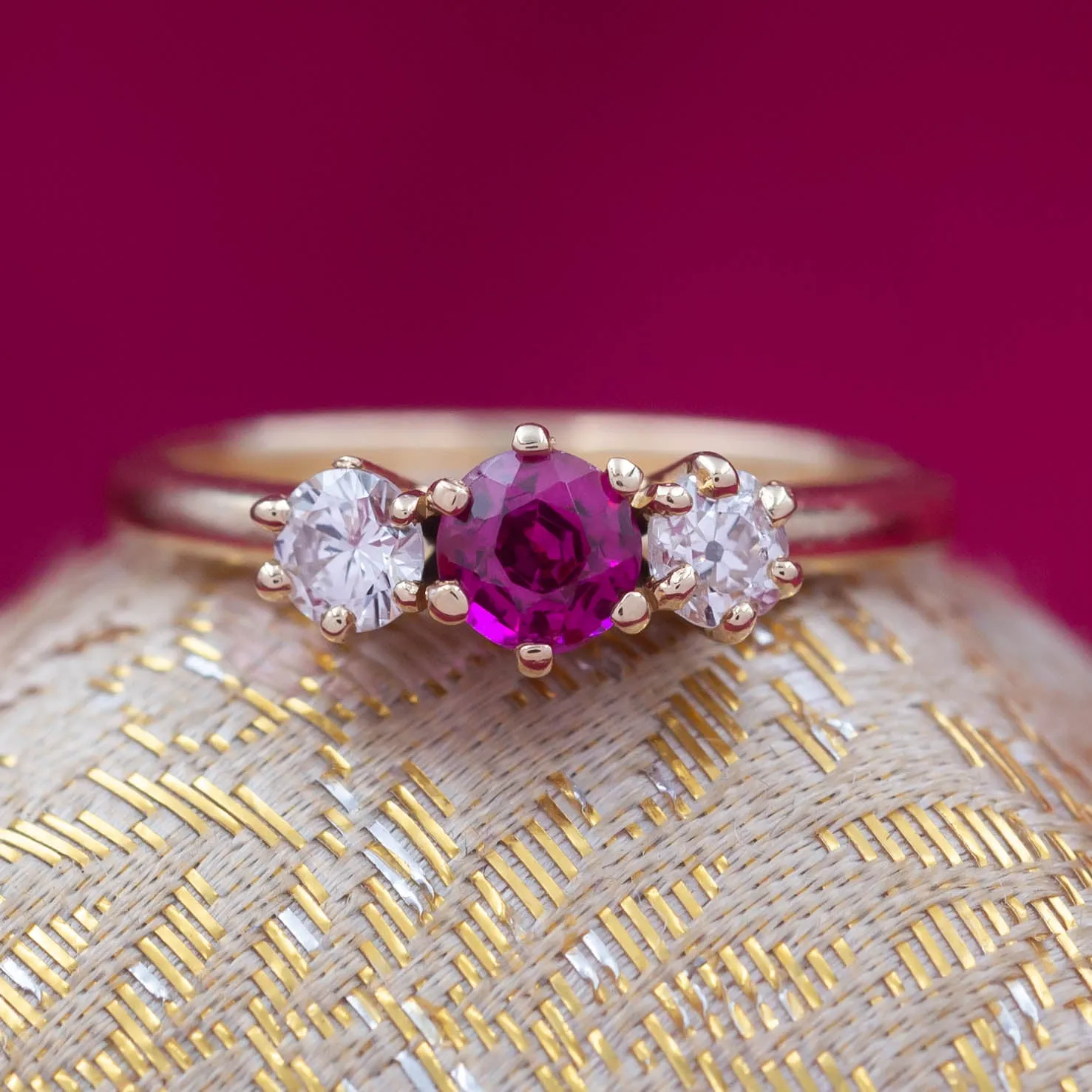 Burmese Ruby and Diamond Ring c1980