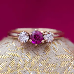 Burmese Ruby and Diamond Ring c1980
