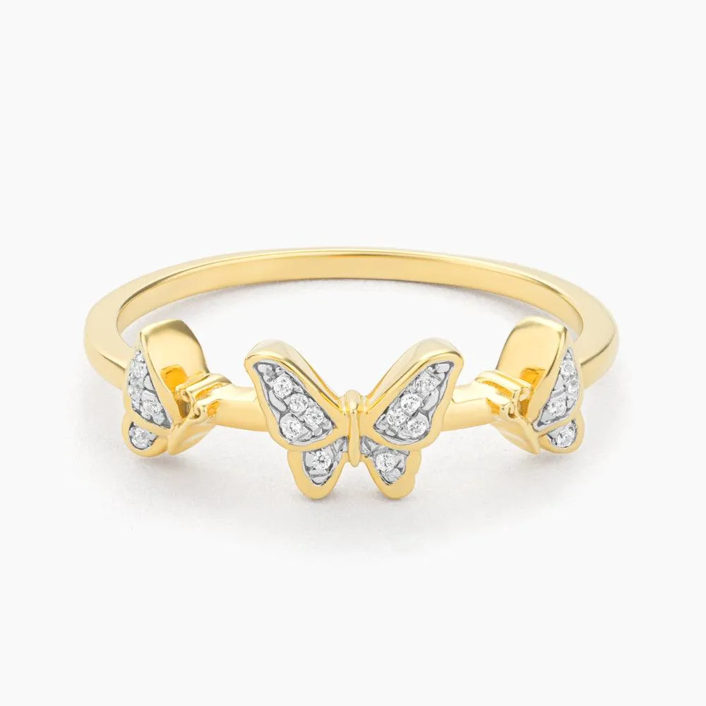 Butterfly Trio Statement Ring