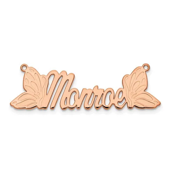 Butterfly Wings Nameplate Necklace