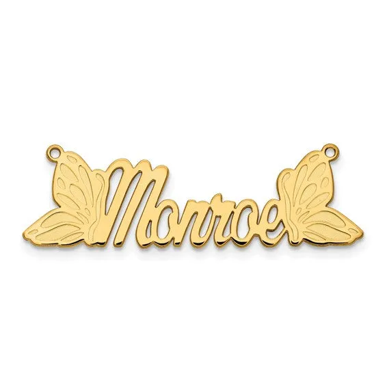 Butterfly Wings Nameplate Necklace