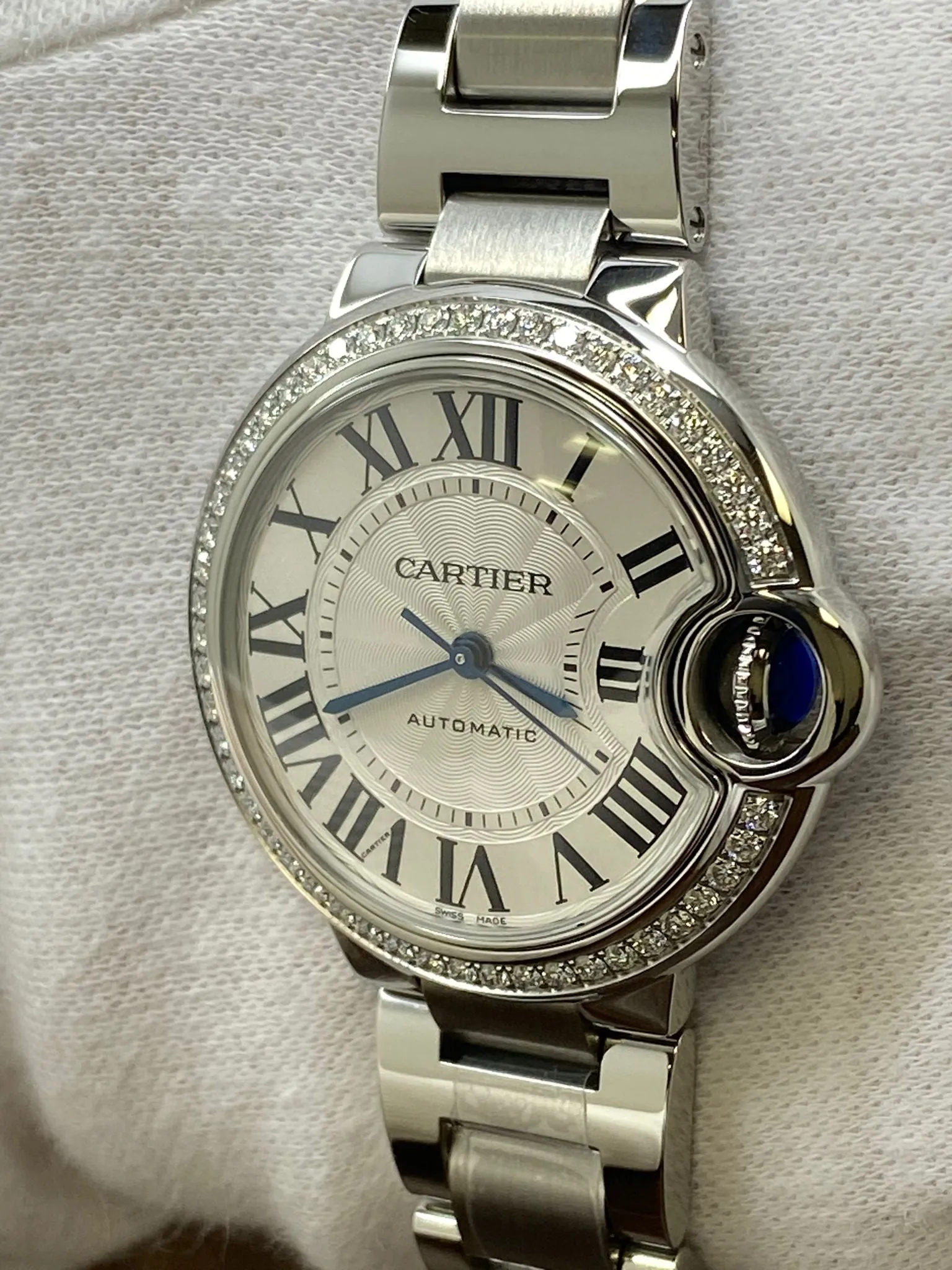 Cartier Ballon Bleu 33mm W4BB0023 Silver Dial Automatic Women's Watch
