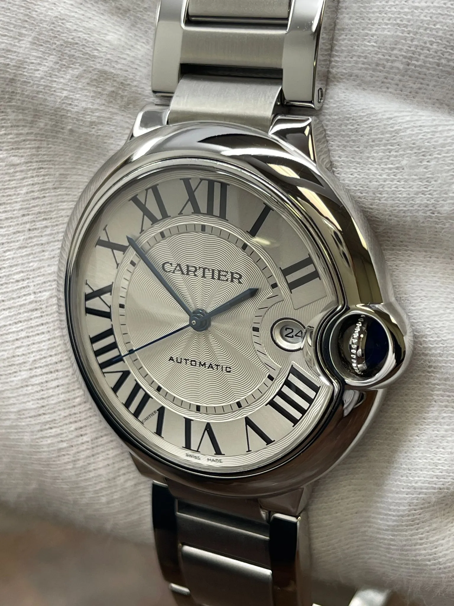 Cartier Ballon Bleu 42mm WSBB0049 White Dial Automatic Men's Watch