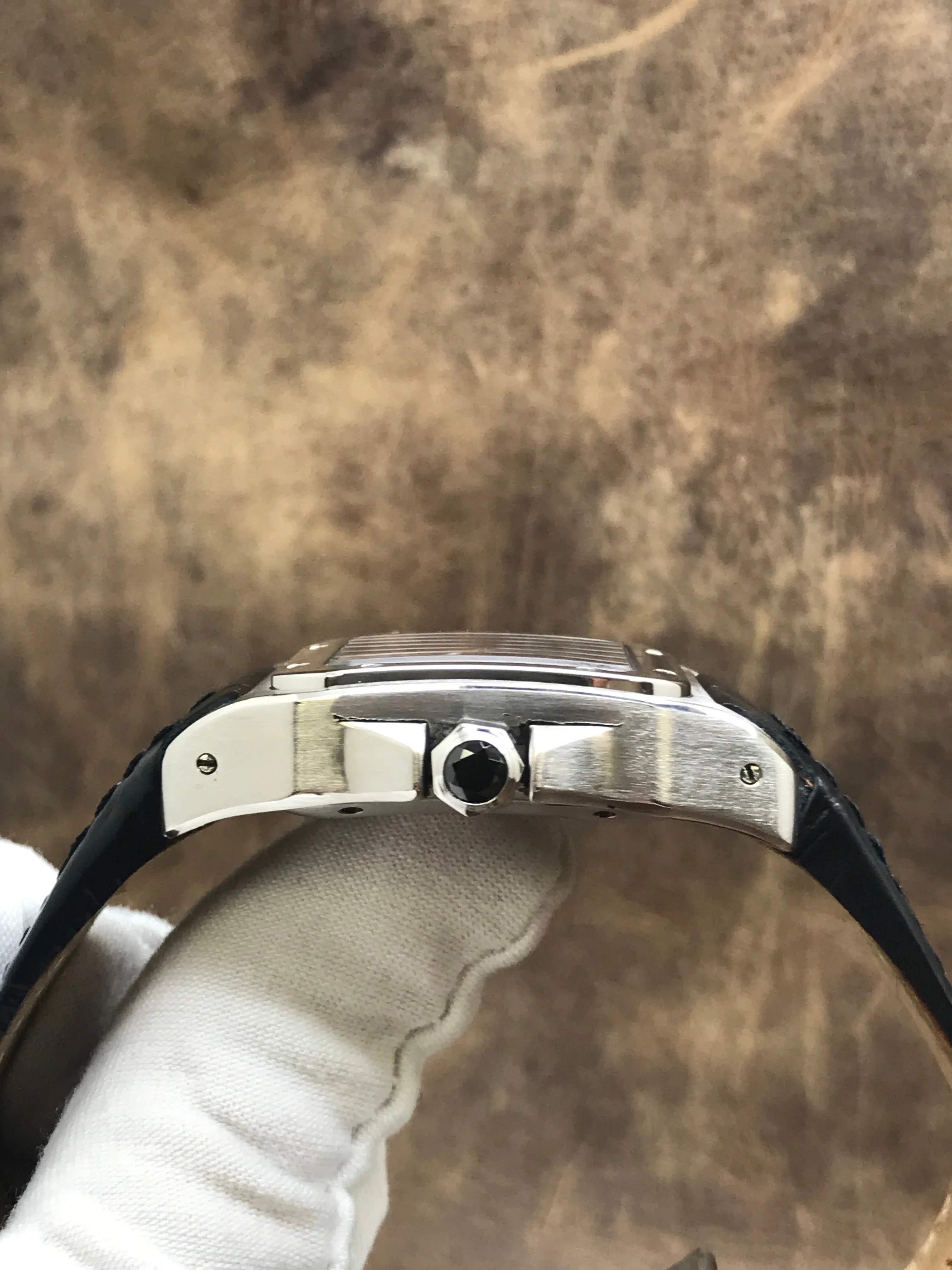 Cartier Santos 100 Midsize 2878 Black Dial Automatic Watch