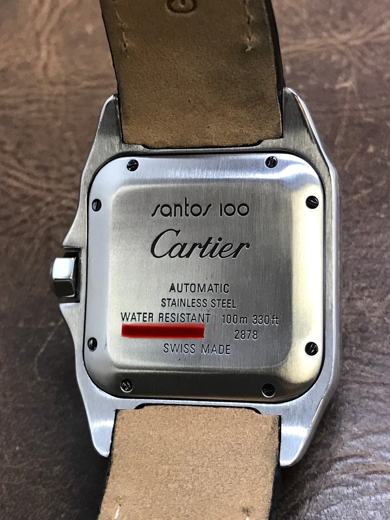 Cartier Santos 100 Midsize 2878 Black Dial Automatic Watch