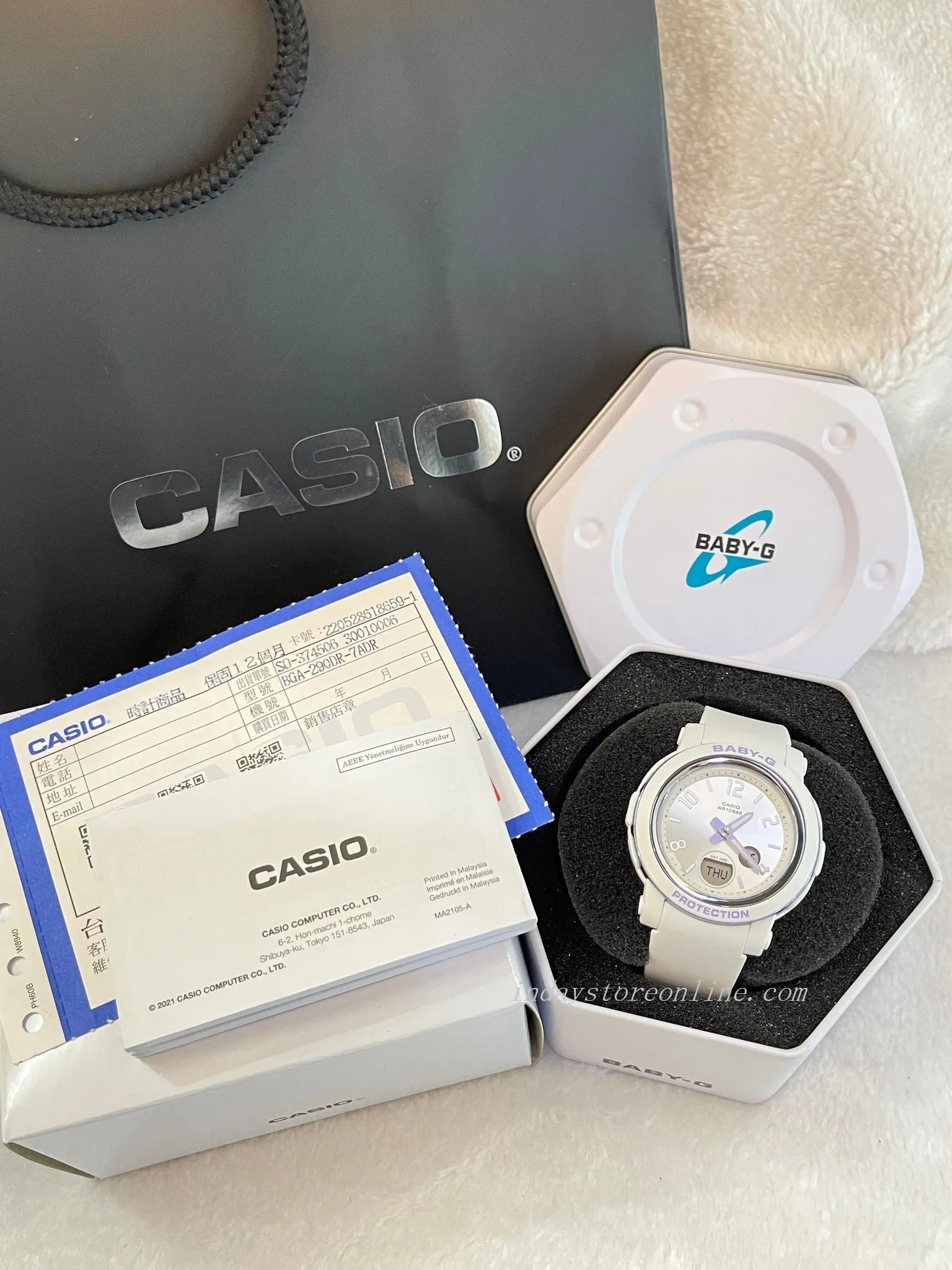 Casio Baby-G Women's Watch BGA-290DR-7A Resin Band Mineral Glass Shock Resistant