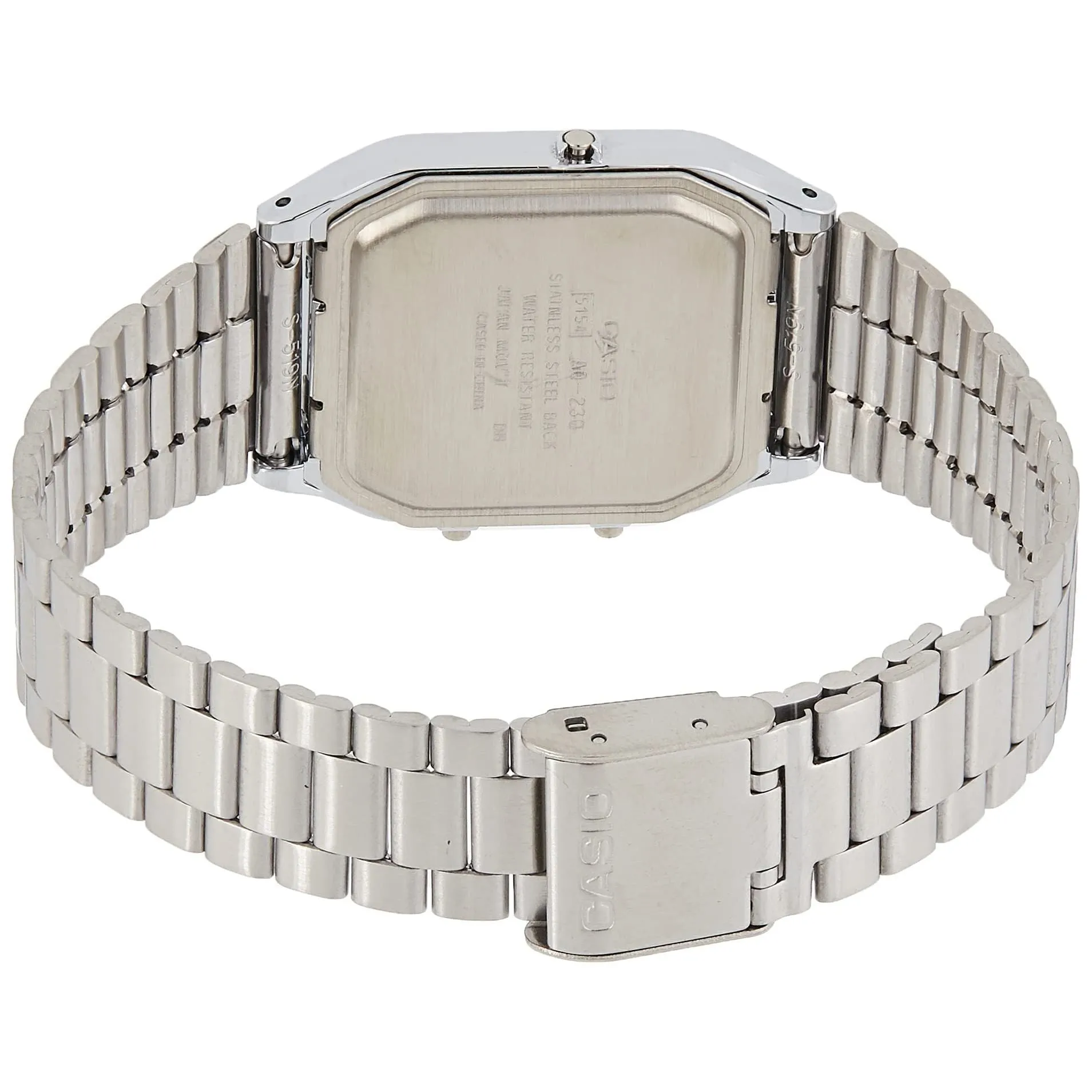 Casio Unisex-Adult Quartz Watch, Analog-Digital Display and Stainless Steel Strap