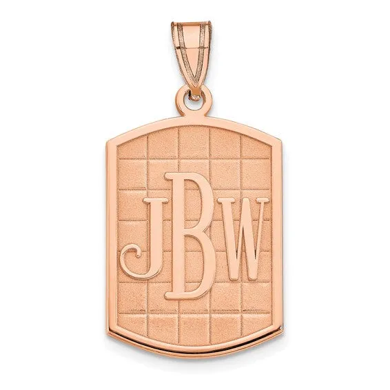 Casted High Polished Antiqued or Sandblast Monogram Pendant