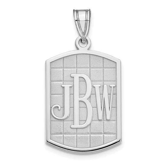 Casted High Polished Antiqued or Sandblast Monogram Pendant