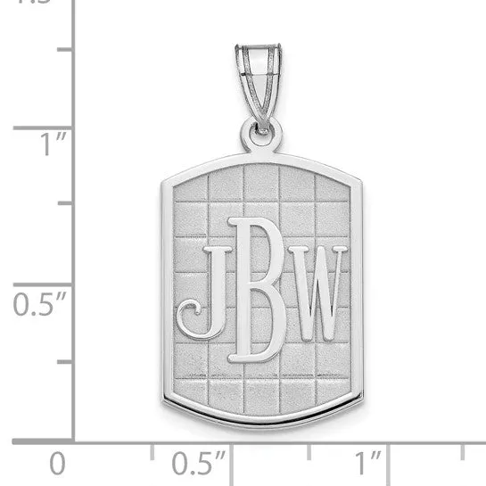 Casted High Polished Antiqued or Sandblast Monogram Pendant