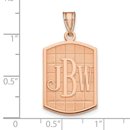 Casted High Polished Antiqued or Sandblast Monogram Pendant