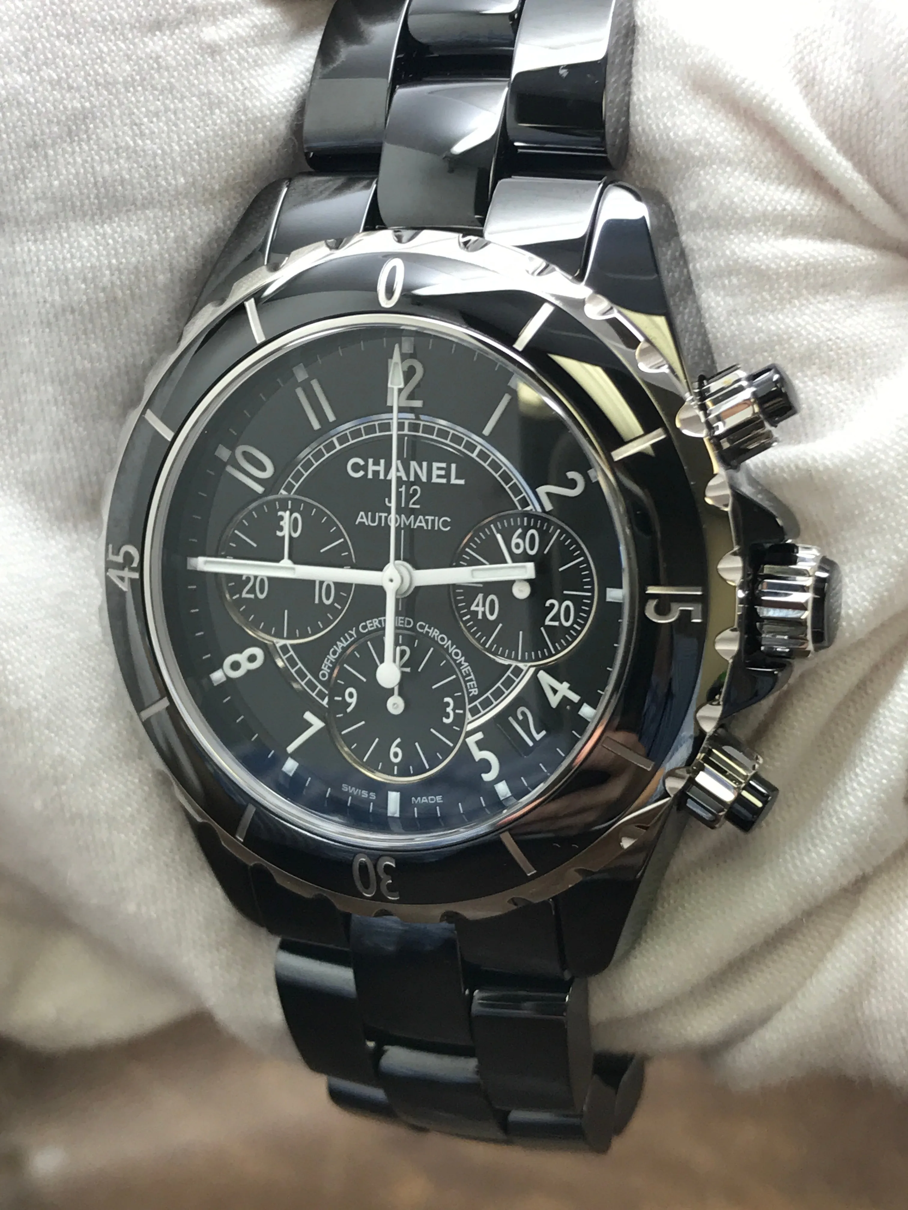 Chanel J12 Chronograph H0940 Black Dial Automatic Men's Watch