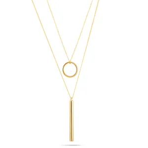 CHOKER AND BIB PENDANT SET OF 2 NECKLACES #HNN87949GD (IH14)