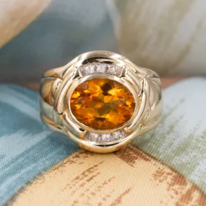 Citrine & Diamond Ring c. 1980s