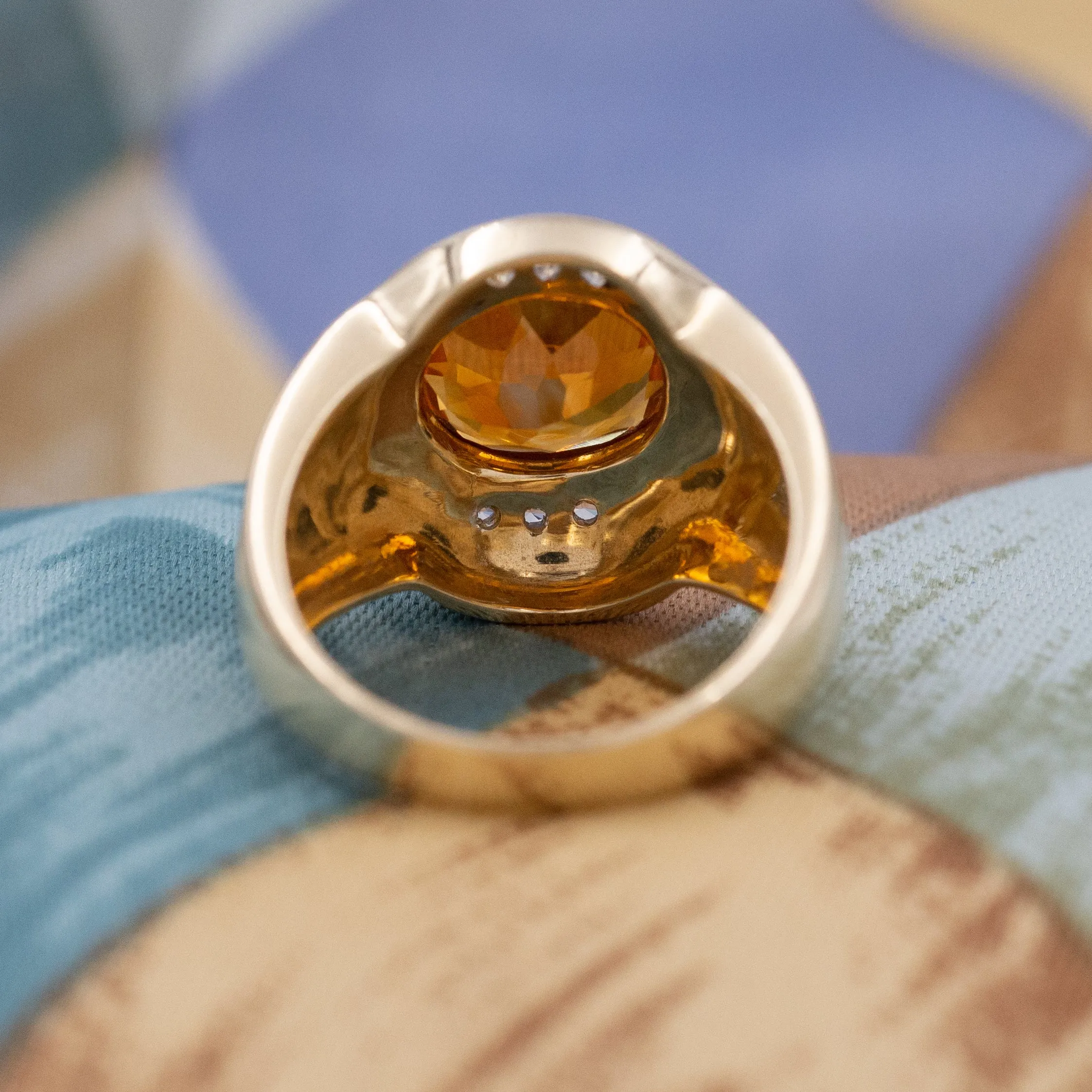 Citrine & Diamond Ring c. 1980s