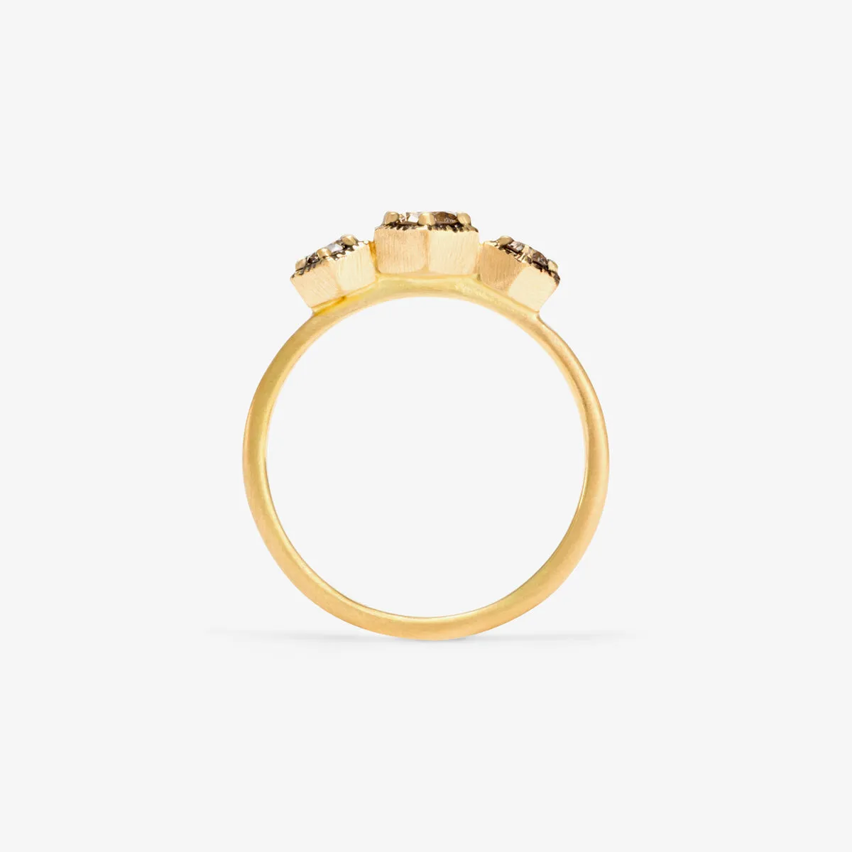 Classic Brown Diamond Triple Hexagon Ring | R8401BR
