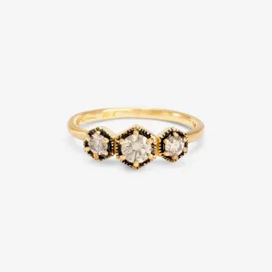 Classic Brown Diamond Triple Hexagon Ring | R8401BR