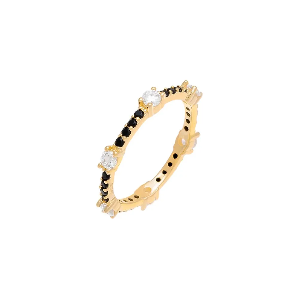 Colored Gemstone X CZ Thin Eternity Ring