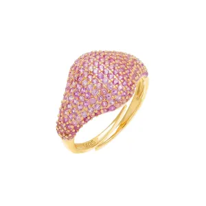 Colored Pavé Pinky Ring