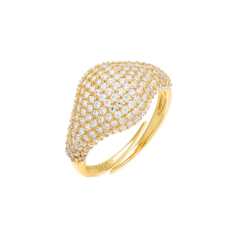 Colored Pavé Pinky Ring