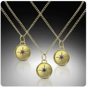 Compass Birthstone Pendants
