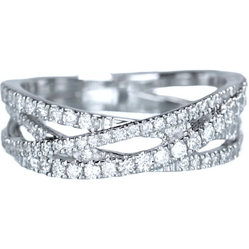 Criss-cross Layered Diamond Ring