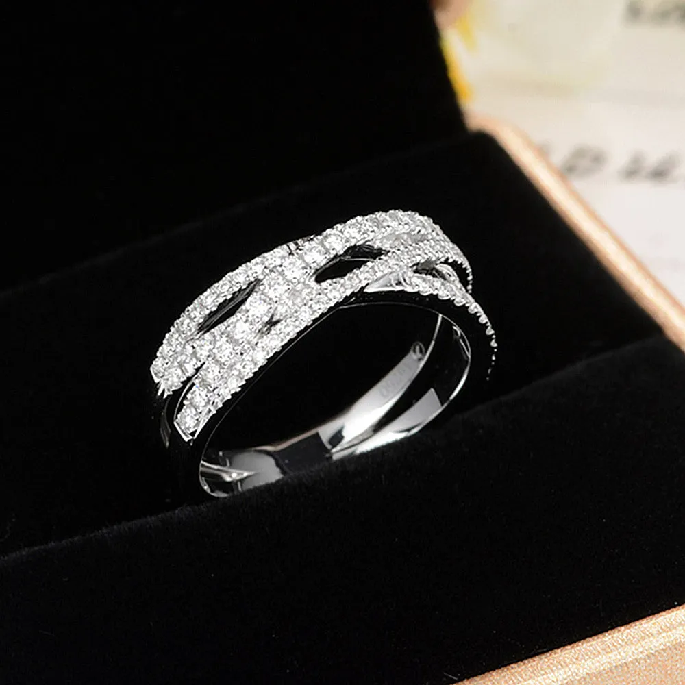 Criss-cross Layered Diamond Ring
