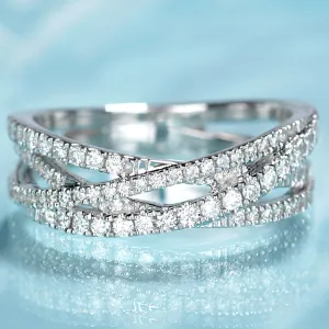 Criss-cross Layered Diamond Ring