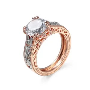 Crystal & Two-Tone Cocktail Ring