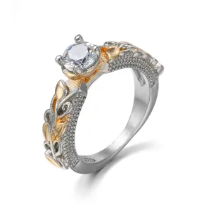 Crystal & Two-Tone Cocktail Ring