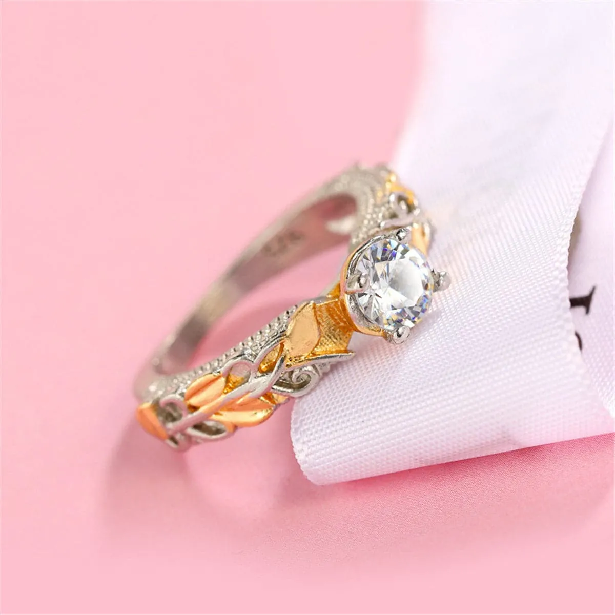 Crystal & Two-Tone Cocktail Ring