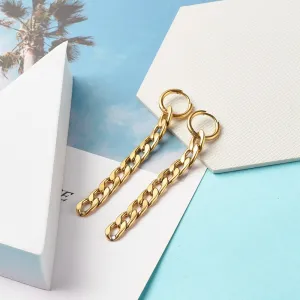 Curb Link Chain Dangle Earrings