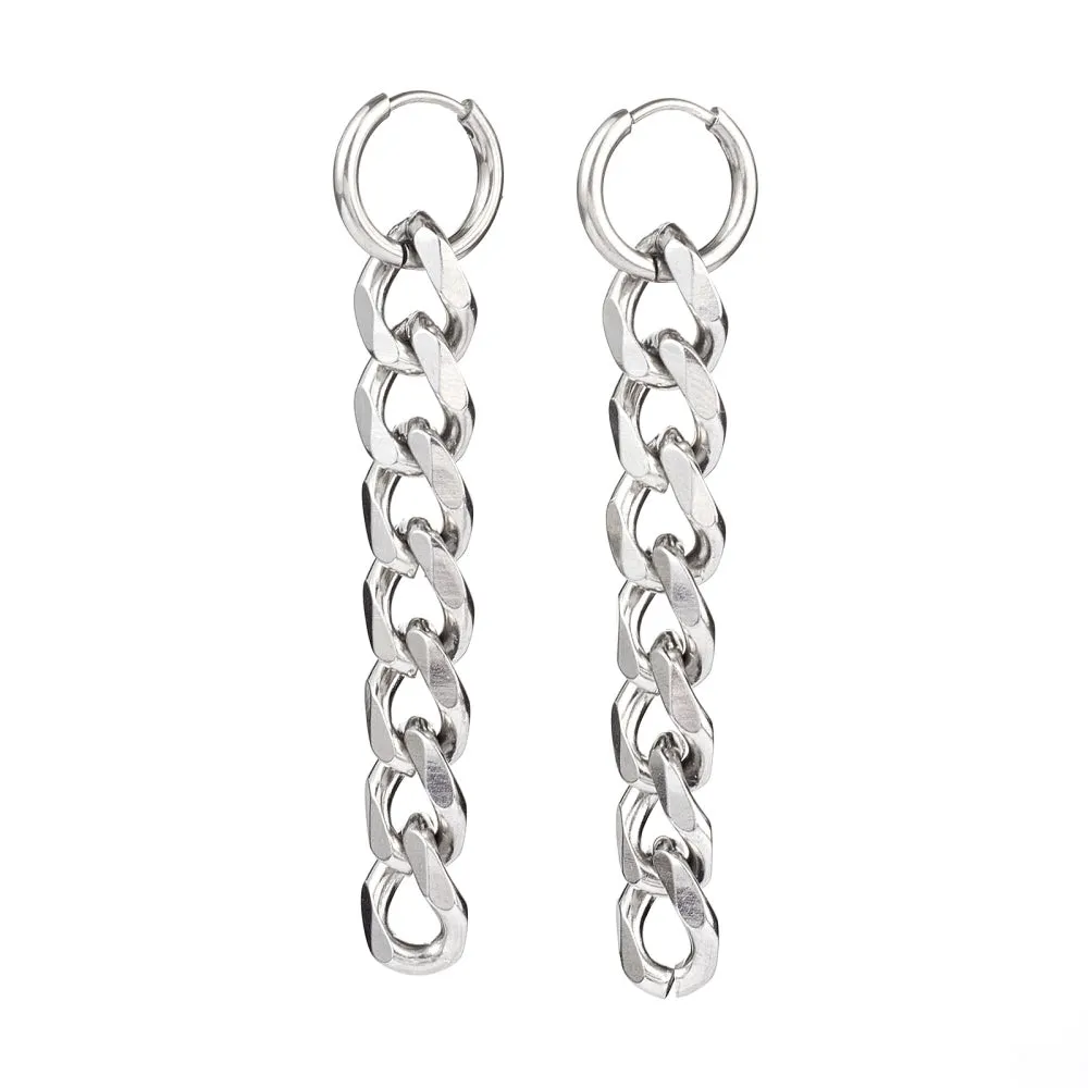 Curb Link Chain Dangle Earrings