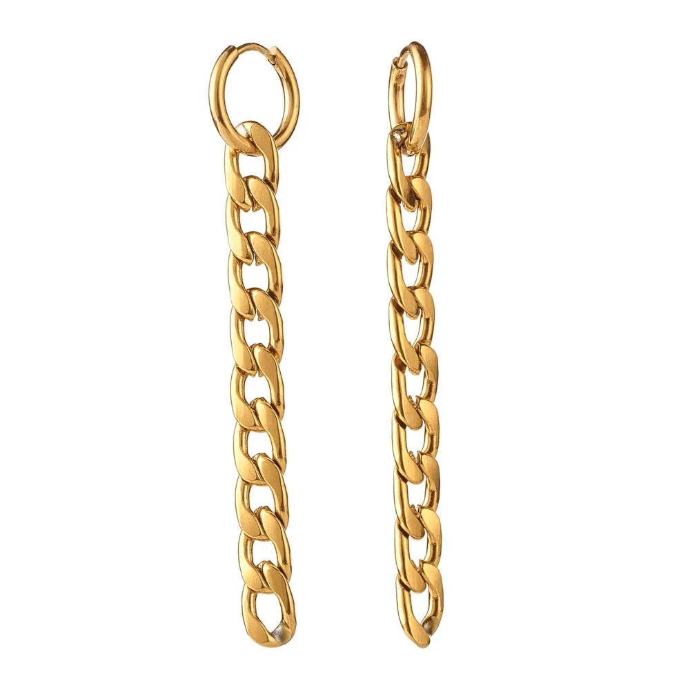 Curb Link Chain Dangle Earrings