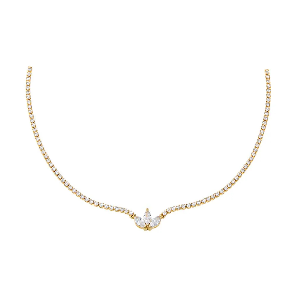 CZ Marquise Trio Cluster Tennis Choker