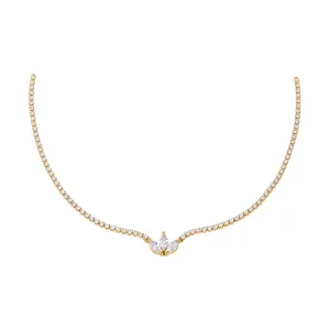CZ Marquise Trio Cluster Tennis Choker