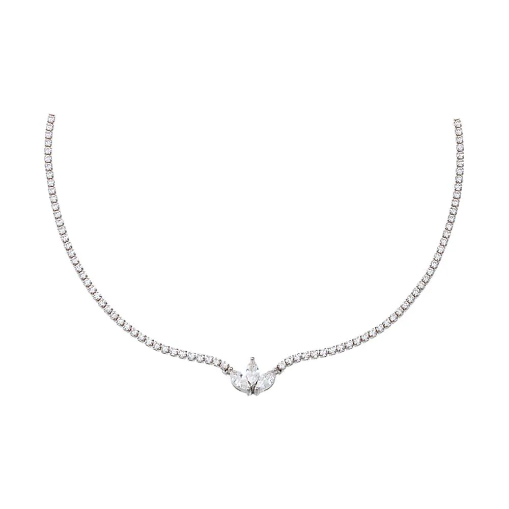 CZ Marquise Trio Cluster Tennis Choker
