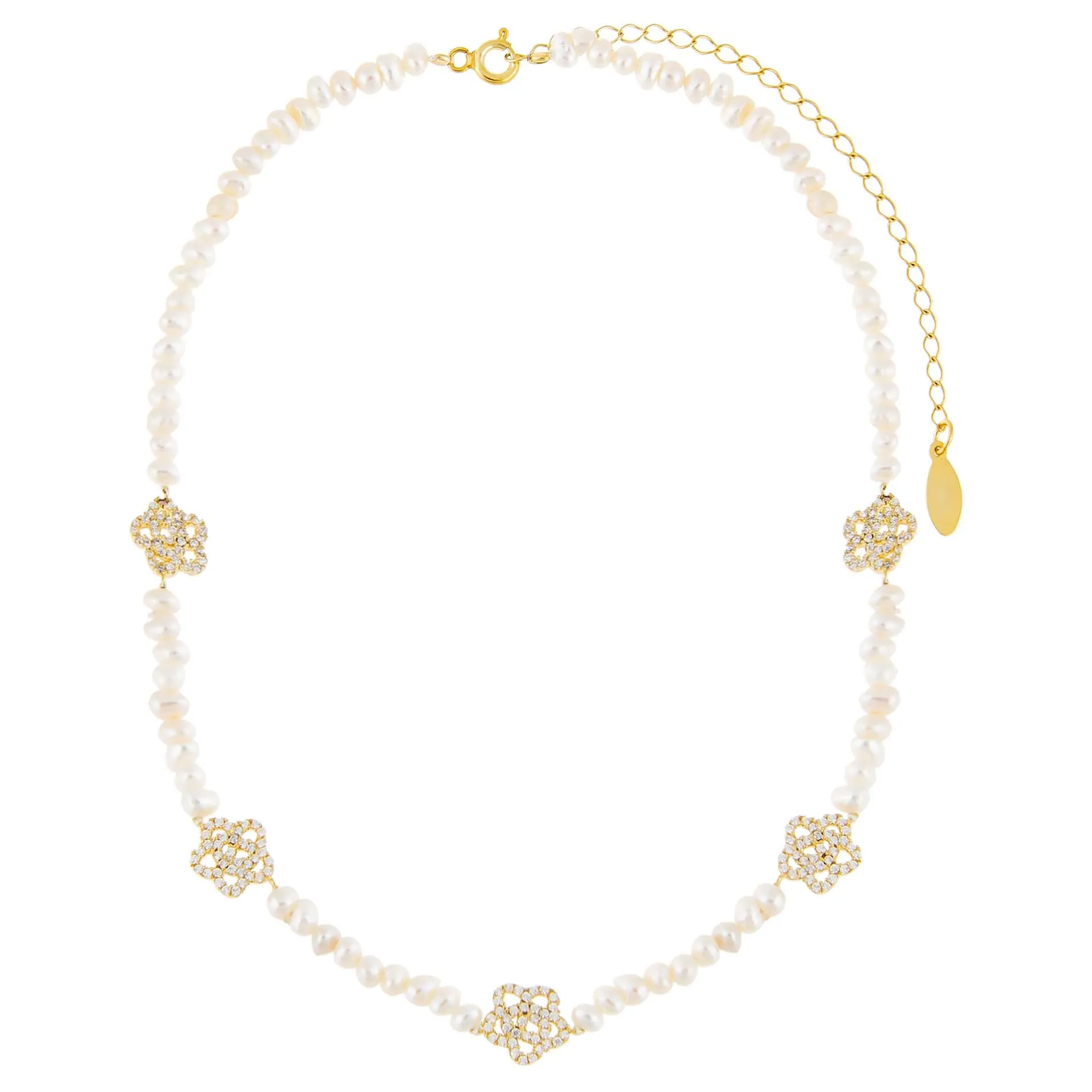 CZ Rose Pearl Choker