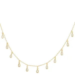 CZ Teardrop Dangle Choker