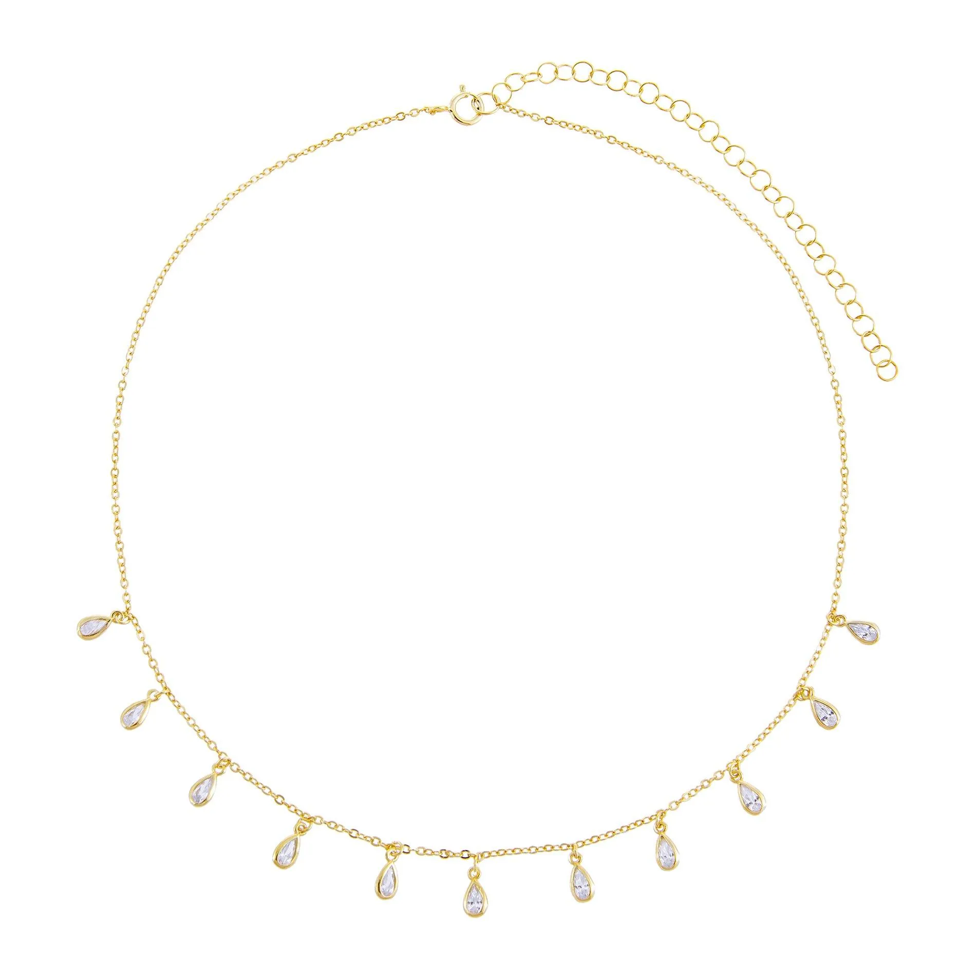 CZ Teardrop Dangle Choker