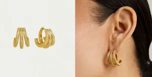Dauphine Pavé Hoop Earrings E105G