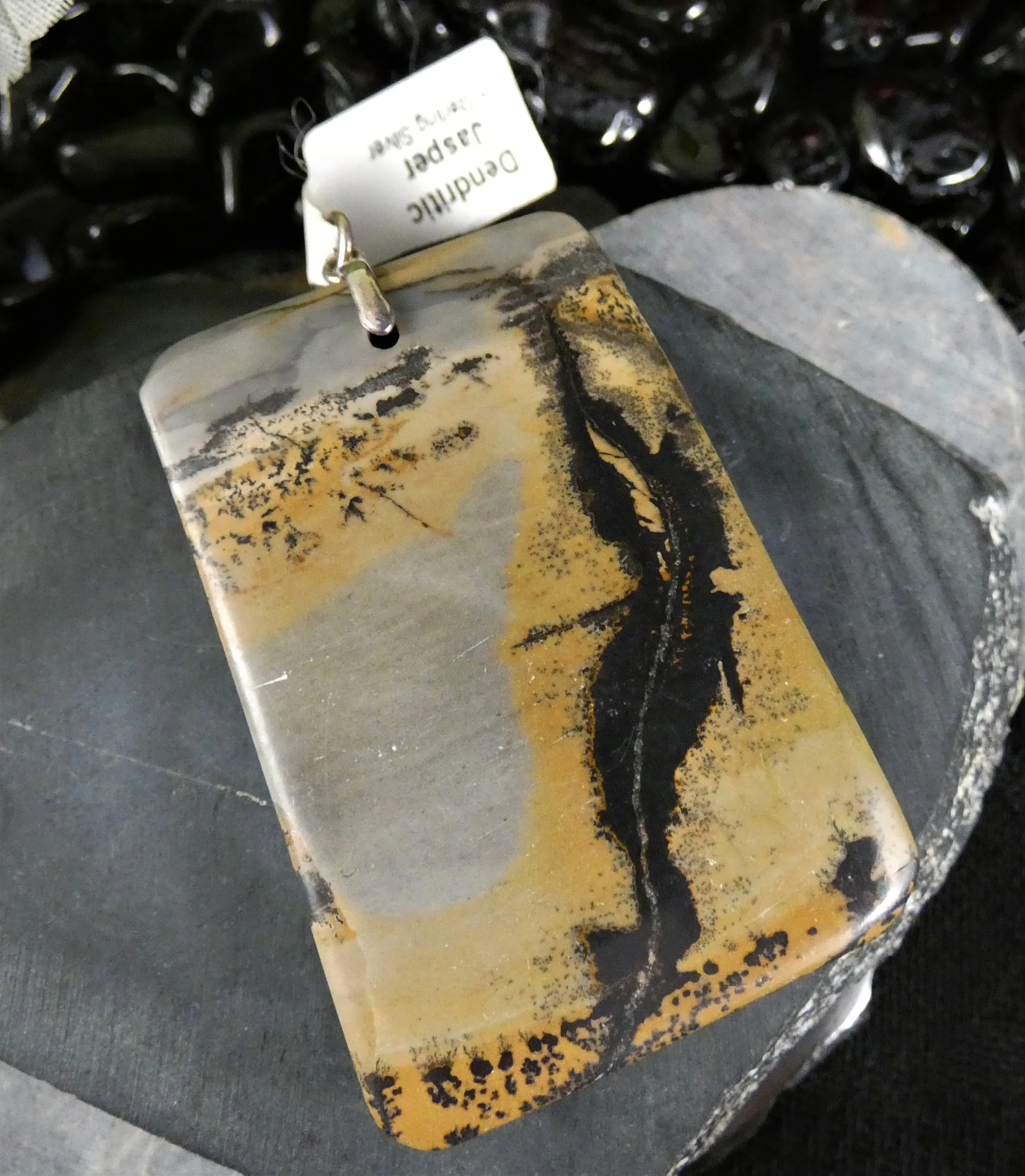 Dendritic Jasper Sterling Silver Pendants
