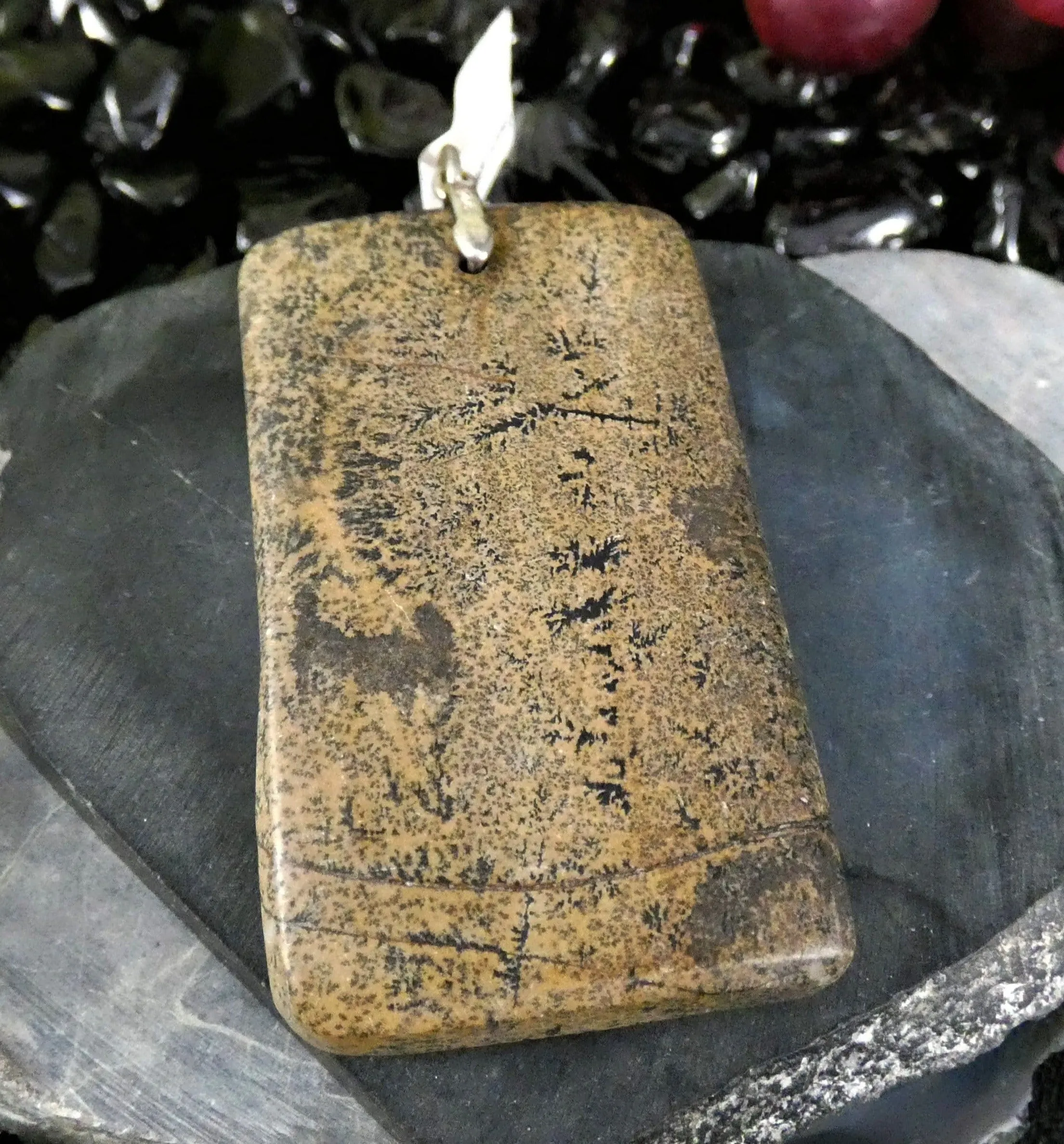 Dendritic Jasper Sterling Silver Pendants