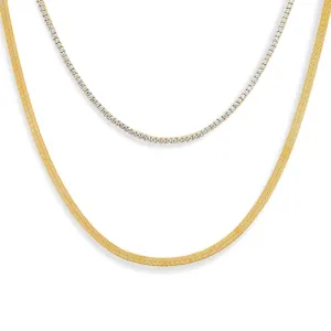 Diamond & Chain Necklace Combo Set