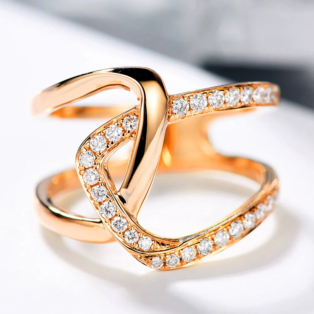 Diamond Asymmetry X Cross Statement Ring