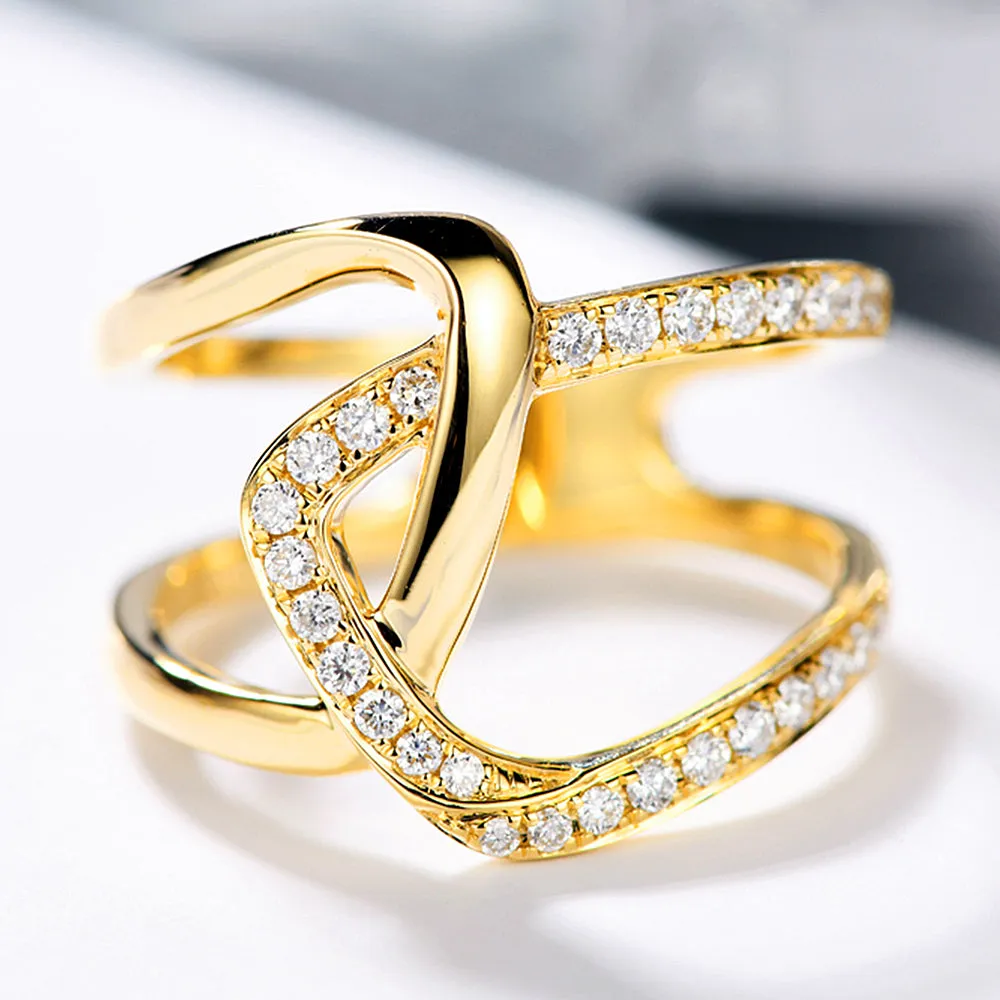 Diamond Asymmetry X Cross Statement Ring