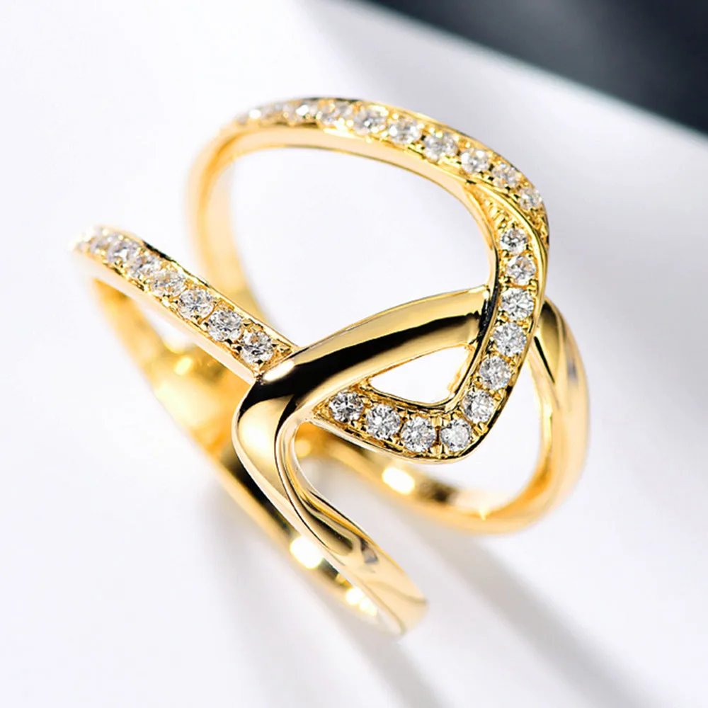 Diamond Asymmetry X Cross Statement Ring