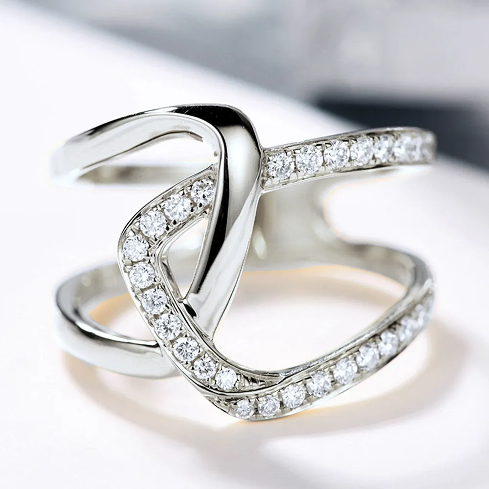 Diamond Asymmetry X Cross Statement Ring